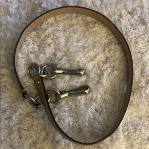 Brown Leather Coach replacement strap with Silver Coach Accents